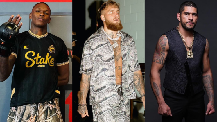 Israel Adesanya, Jake Paul and Alex Pereira