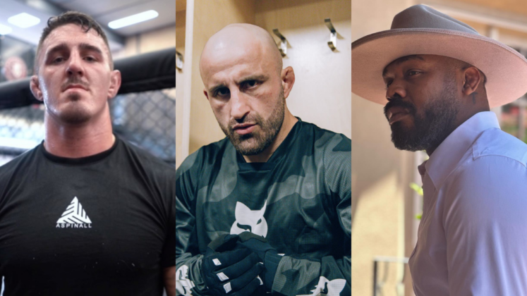 Tom Aspinall, Alexander Volkanovski and Jon Jones