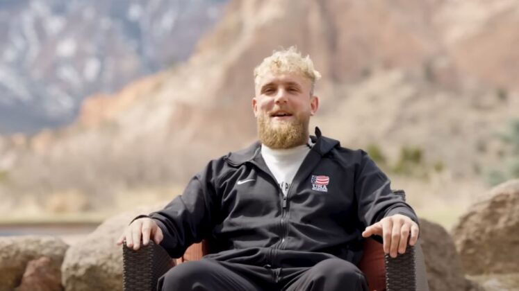 Jake Paul wearing Team USA Boxing's 2024 Paris Olympics kit