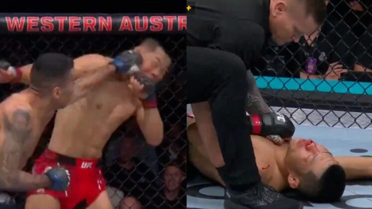 Carlos Prates knocking out li Jingliang in the UFC