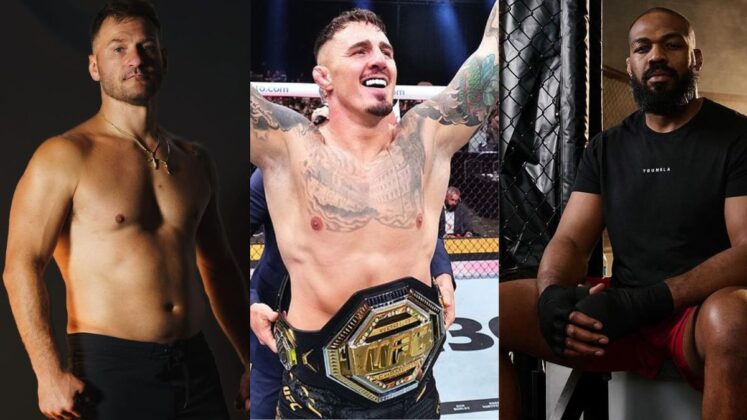 Stipe Miocic, Jon Jones, and Tom Aspinall