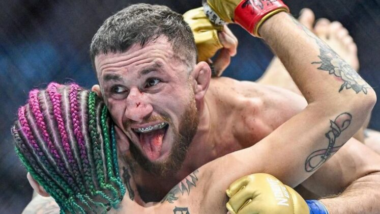 Merab Dvalishvili controlling Sean O'Malley on the ground