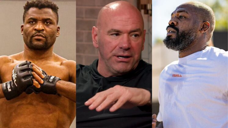 Francis Ngannou, Dana White, and Jon Jones